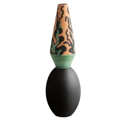Vaso Cléola nero opaco e rame ossidato di Jean-Christoph Clair