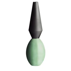 Vaso Cléola nero opaco e verde di Jean-Christophe Clair