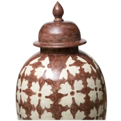 Vaso Clyde con decoro fiori bianchi