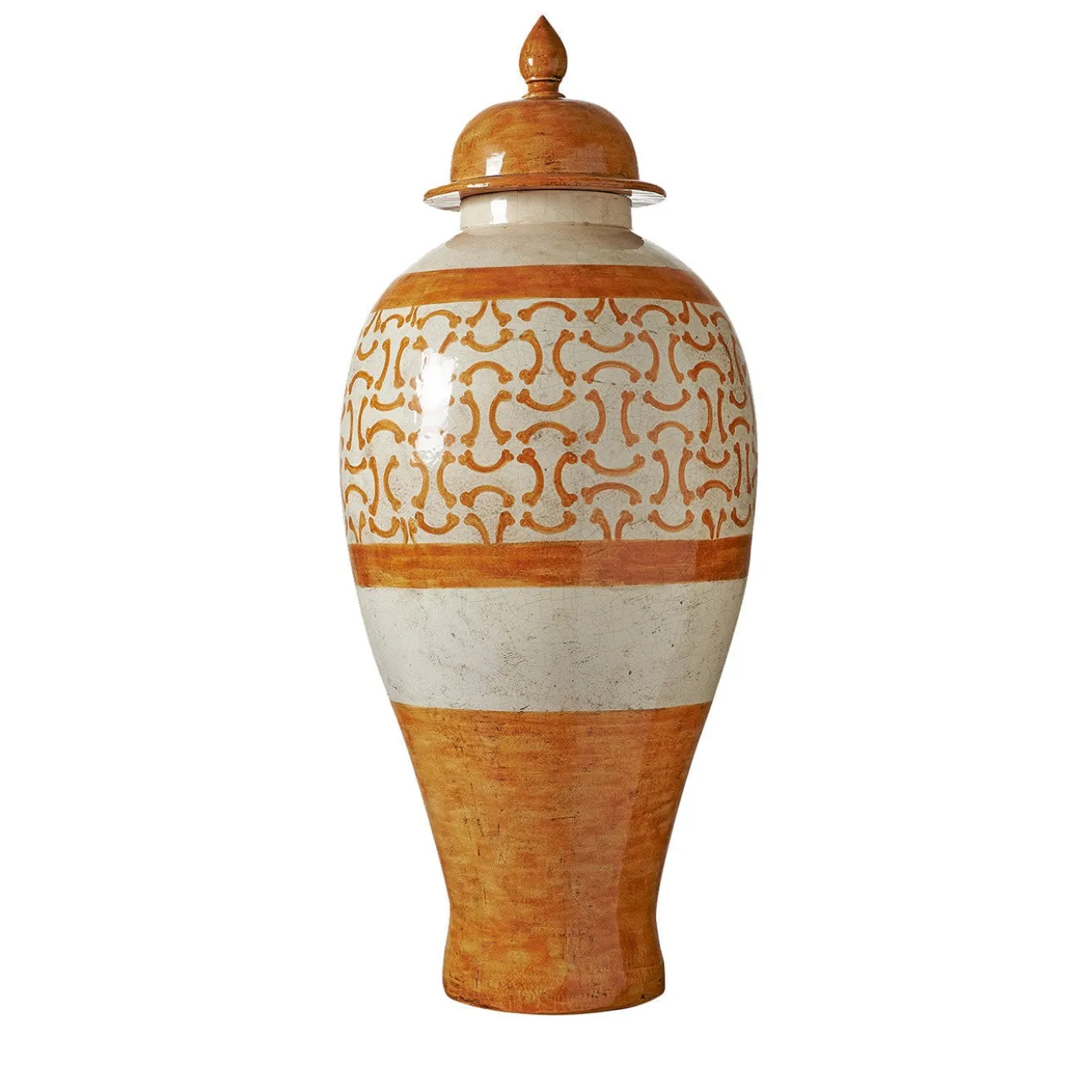 Vaso Clyde con decoro parentesi arancio
