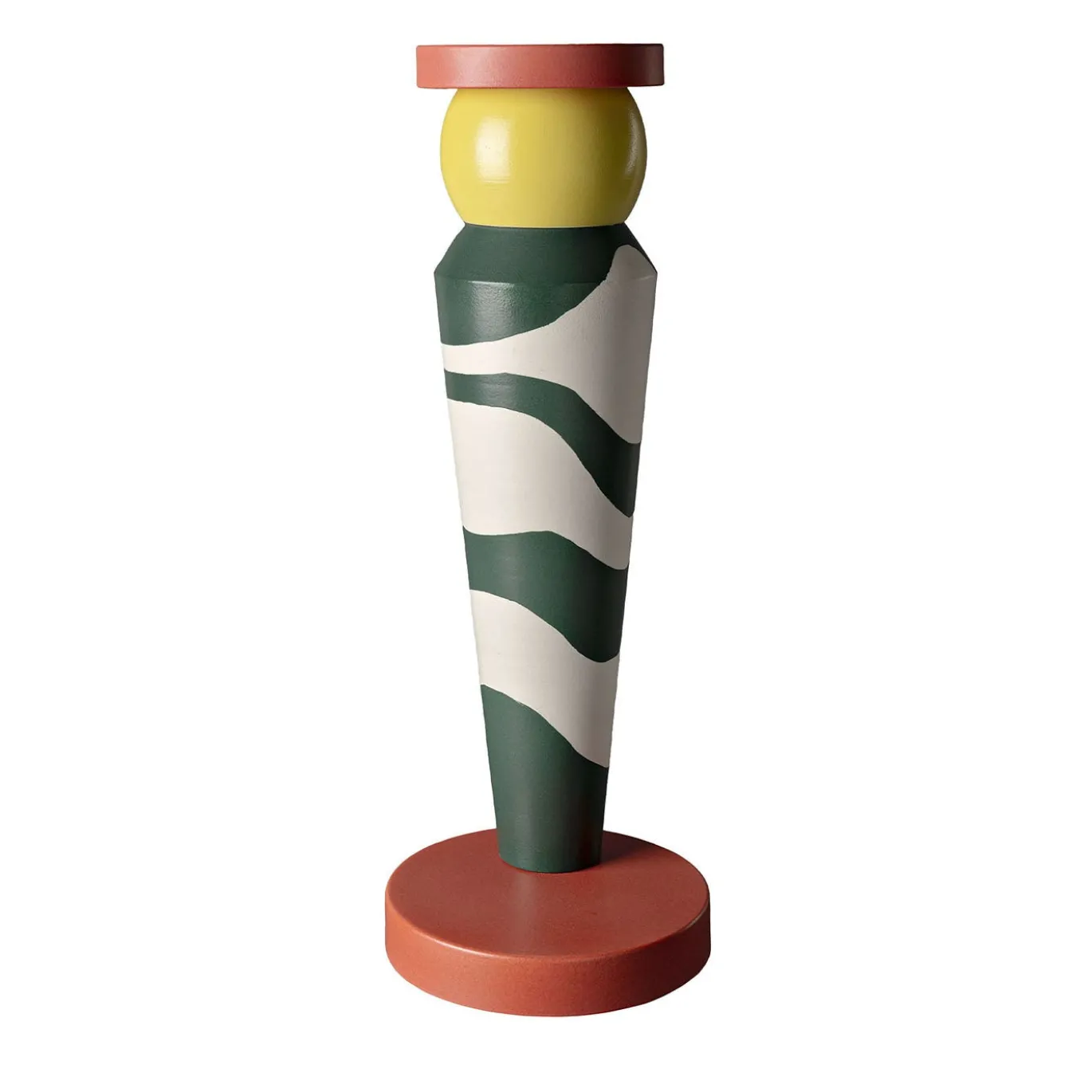 Vaso conico rosso, nero e bianco di George J. Sowden