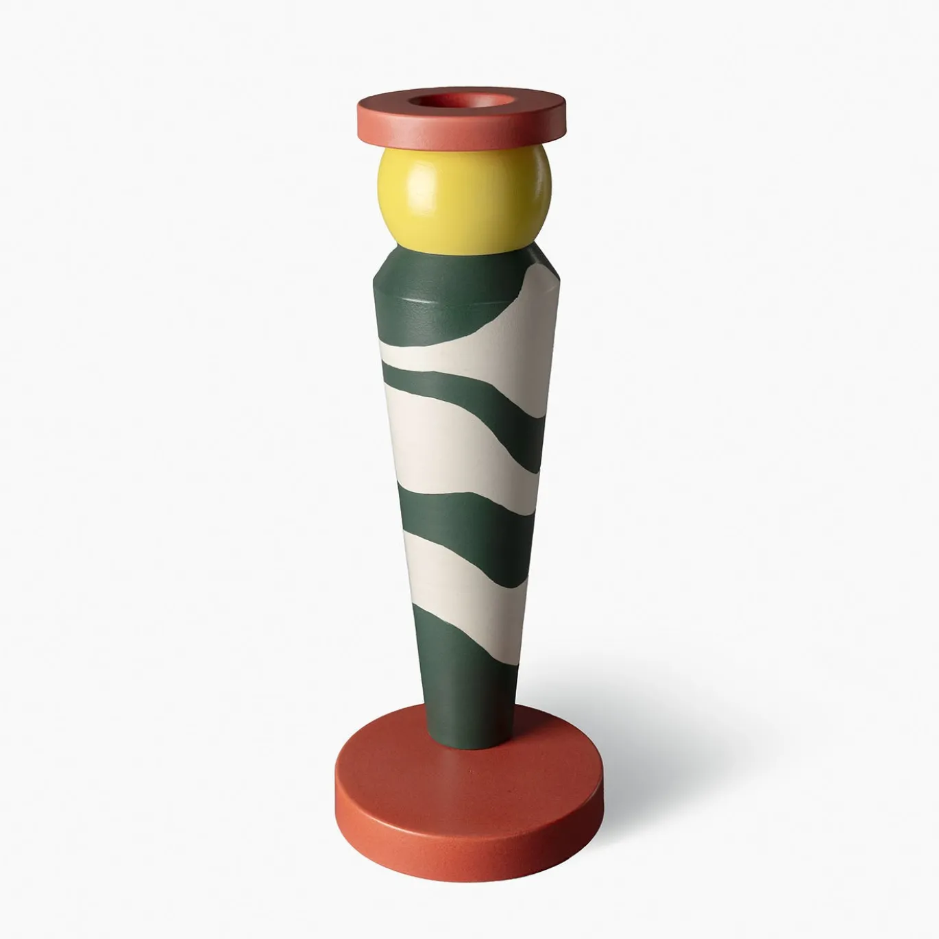 Vaso conico rosso, nero e bianco di George J. Sowden