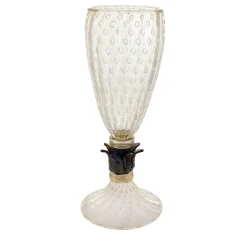 Vaso con piede nero e oro 24 carati