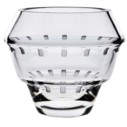 Vaso corto in vetro inciso Bibo