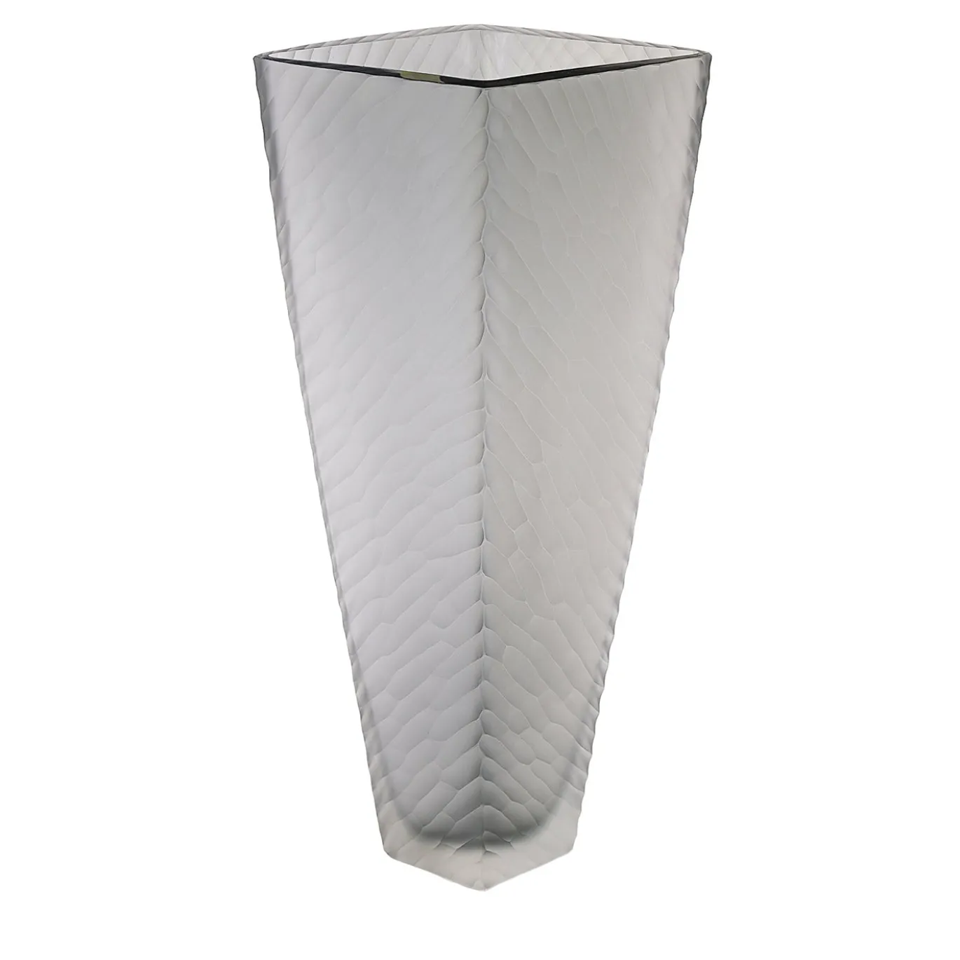 Vaso da fiore in vetro soffiato di Murano grigio