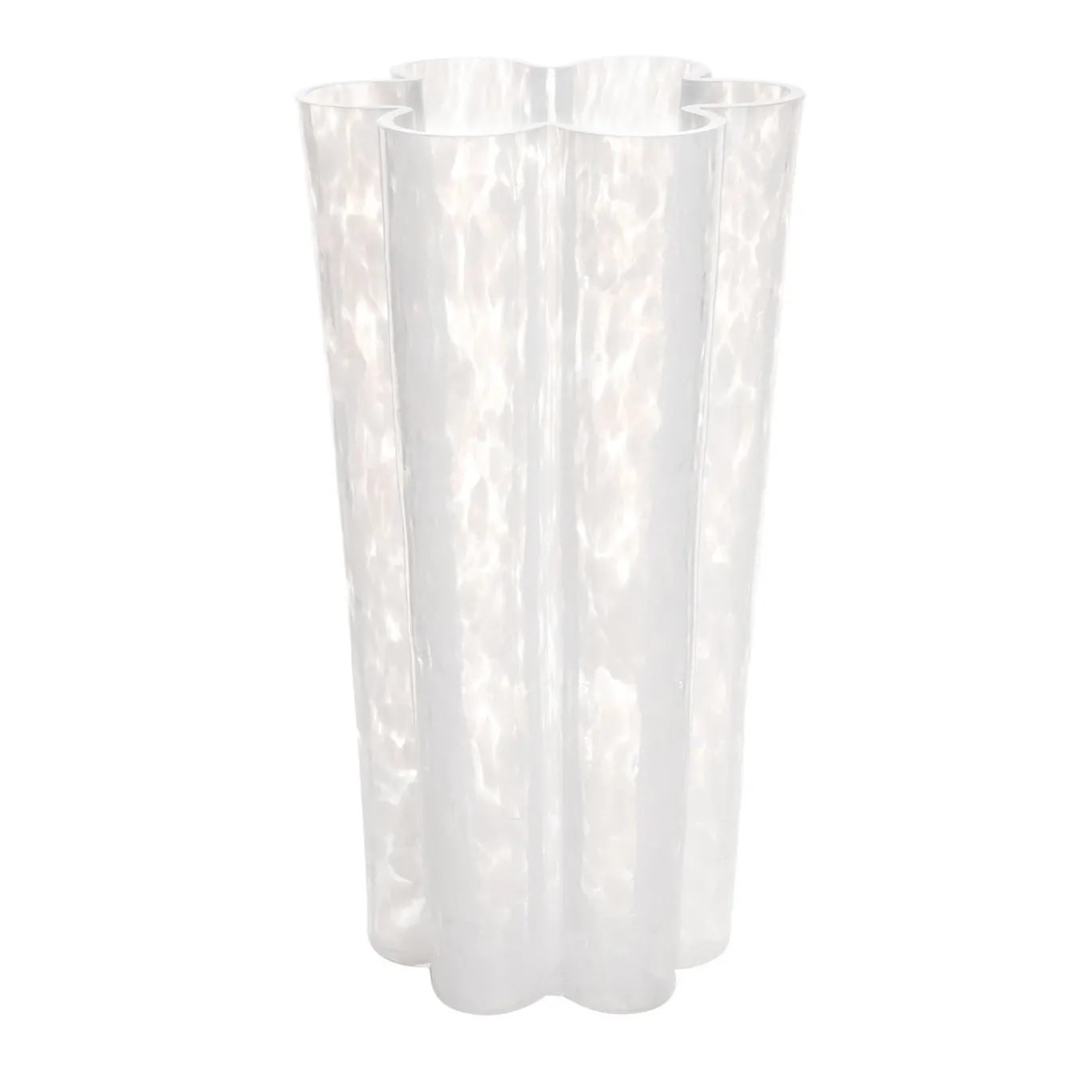 Vaso da fiori in vetro di Murano bianco opalino