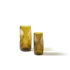 Vaso da fiori in vetro veneziano soffiato color corallo