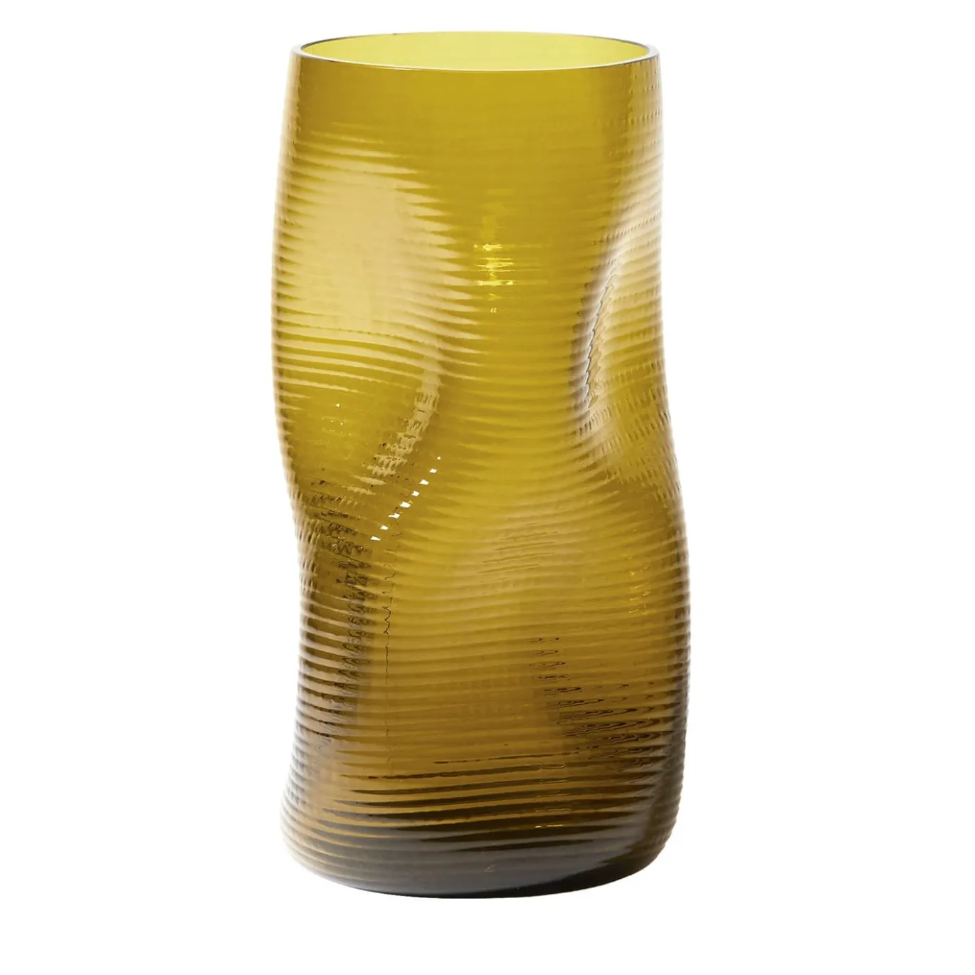 Vaso da fiori in vetro veneziano soffiato color corallo