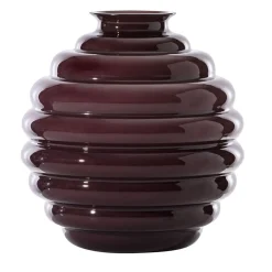 Vaso Deco in vetro opalino viola di Napoleone Martinuzzi
