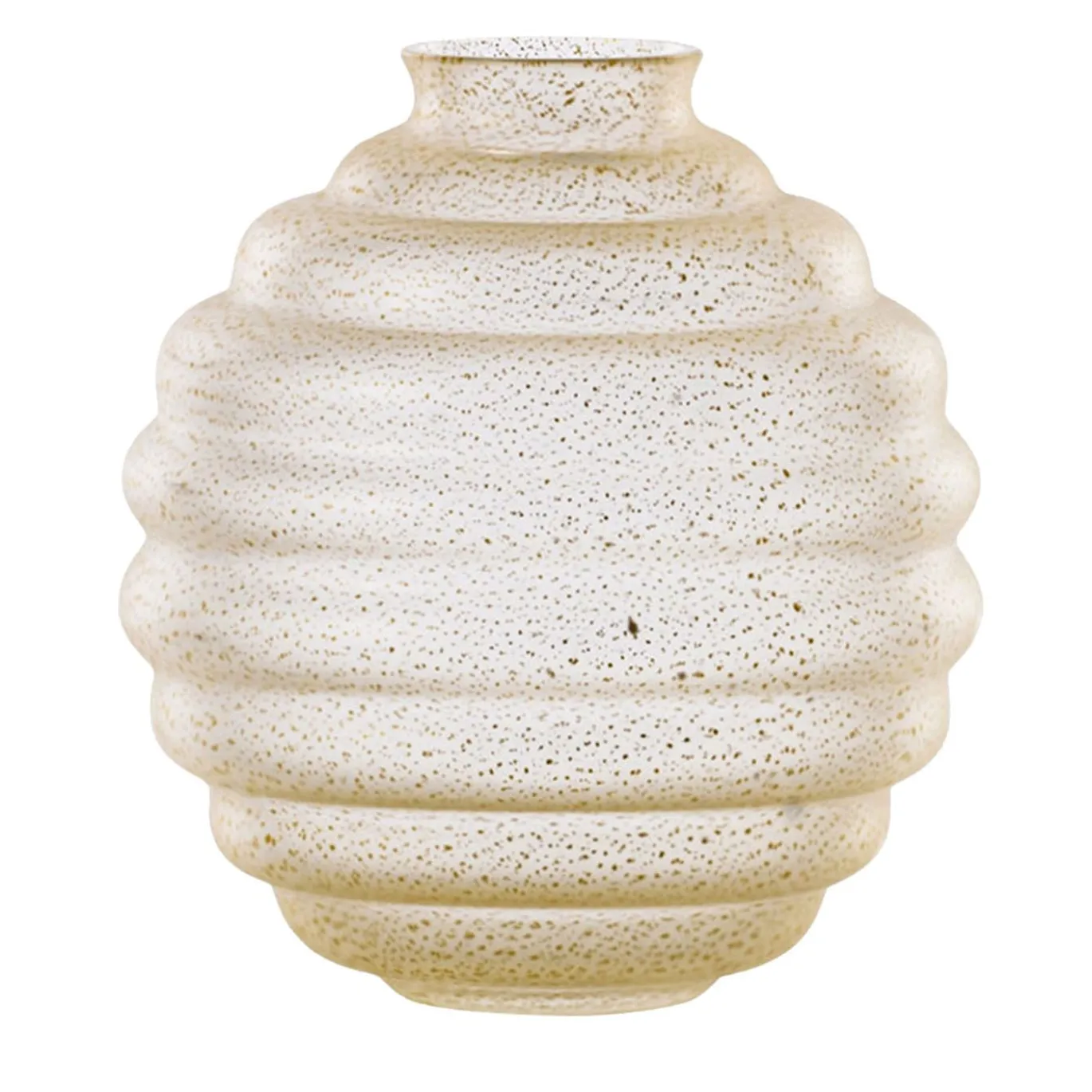 Vaso Deco in vetro sabbiato cristallo con foglia oro