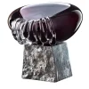 Vaso decorativo a base quadrata in vetro di Murano bordeaux Stravedamento
