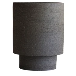 Vaso decorativo a forma di torre in nero carbone