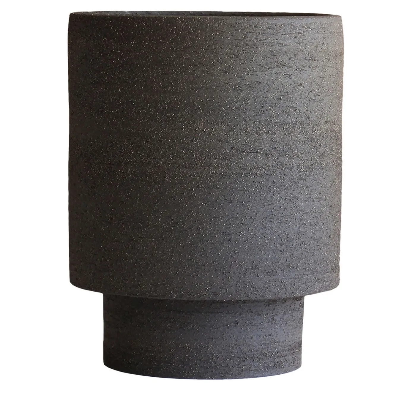 Vaso decorativo a forma di torre in nero carbone