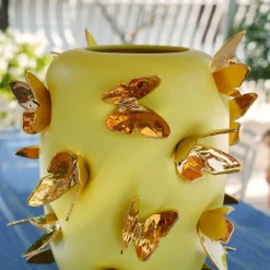 Vaso Decorativo Alidoro Giallo in Ceramica