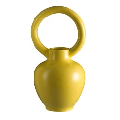 Vaso Decorativo Alma in Argilla Gialla Lucida di Andrea di Pietro
