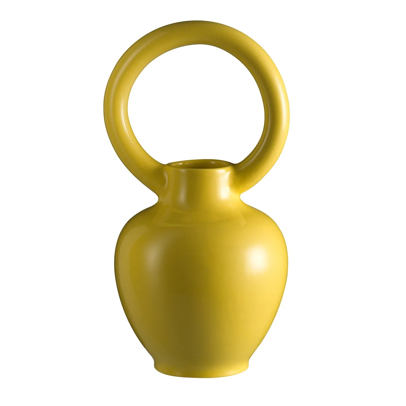 Vaso Decorativo Alma in Argilla Gialla Lucida di Andrea di Pietro