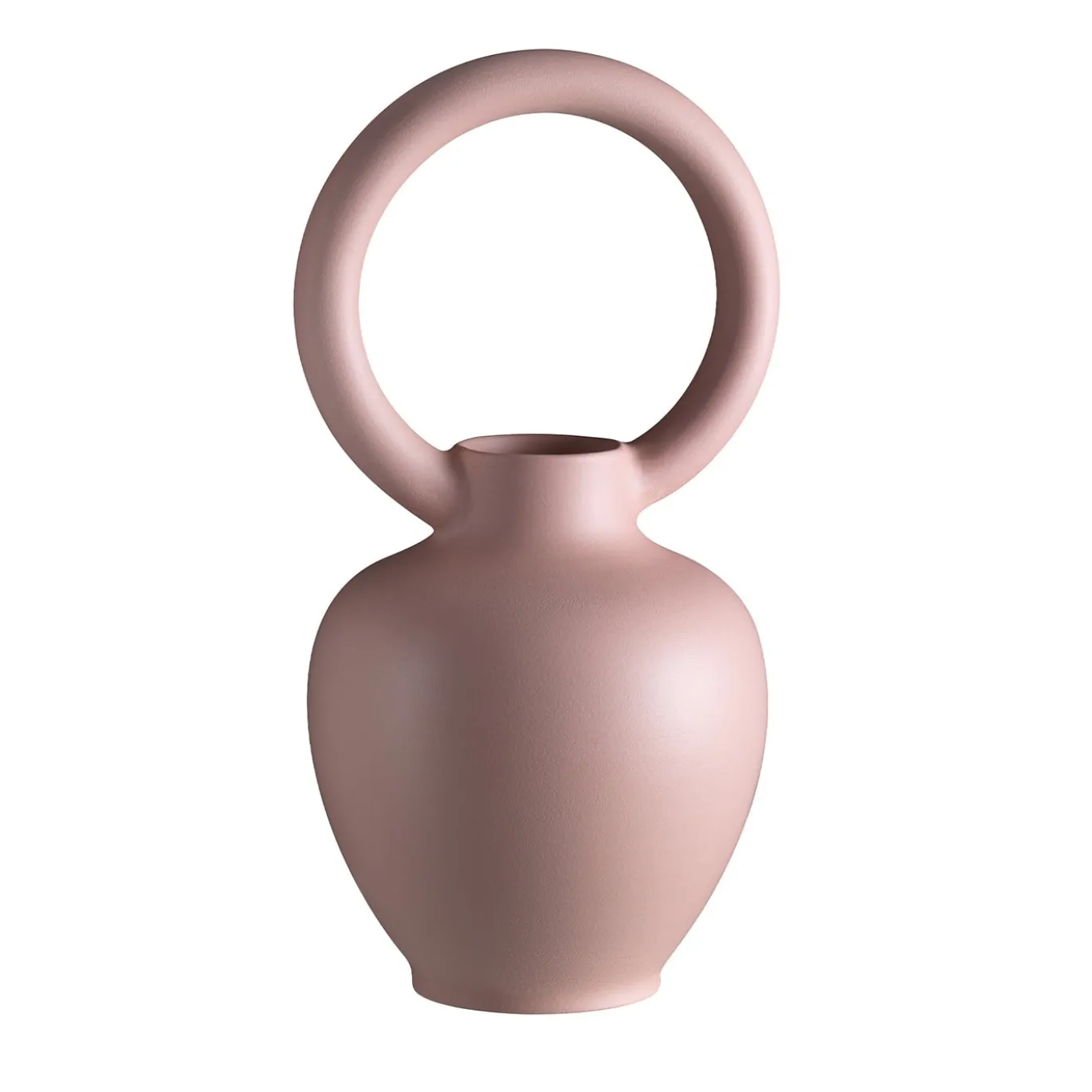 Vaso decorativo Alma in argilla rosa opaco di Andrea di Pietro