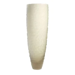 Vaso decorativo alto in vetro di Murano bianco