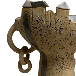 Vaso Decorativo Alzata Micromondo in ceramica beige
