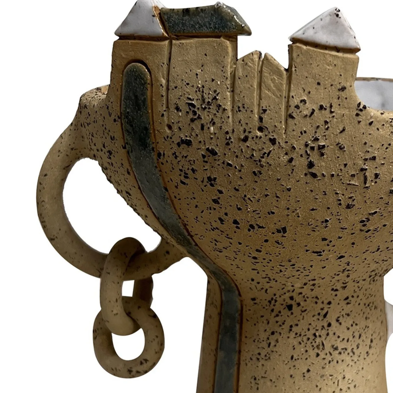 Vaso Decorativo Alzata Micromondo in ceramica beige