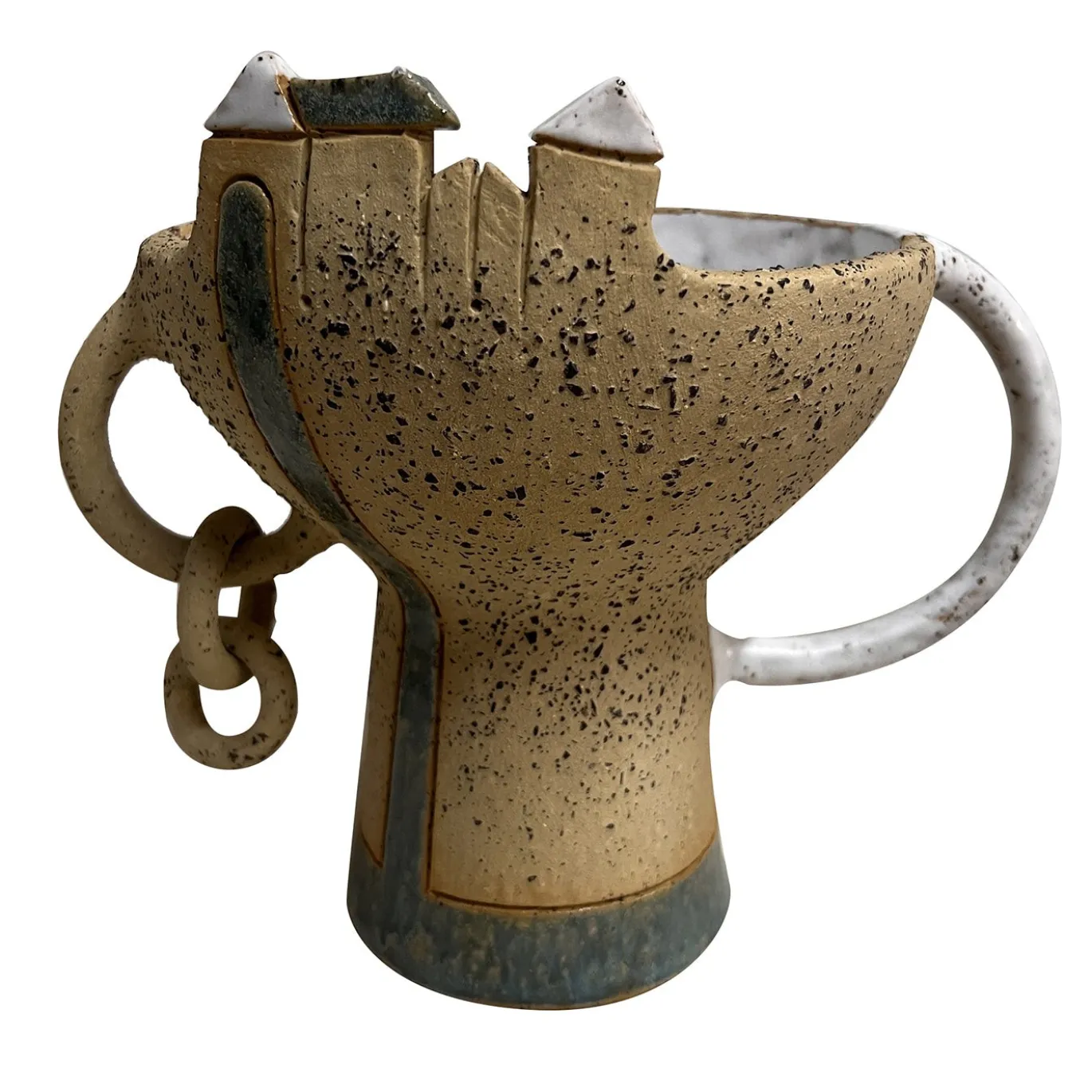 Vaso Decorativo Alzata Micromondo in ceramica beige