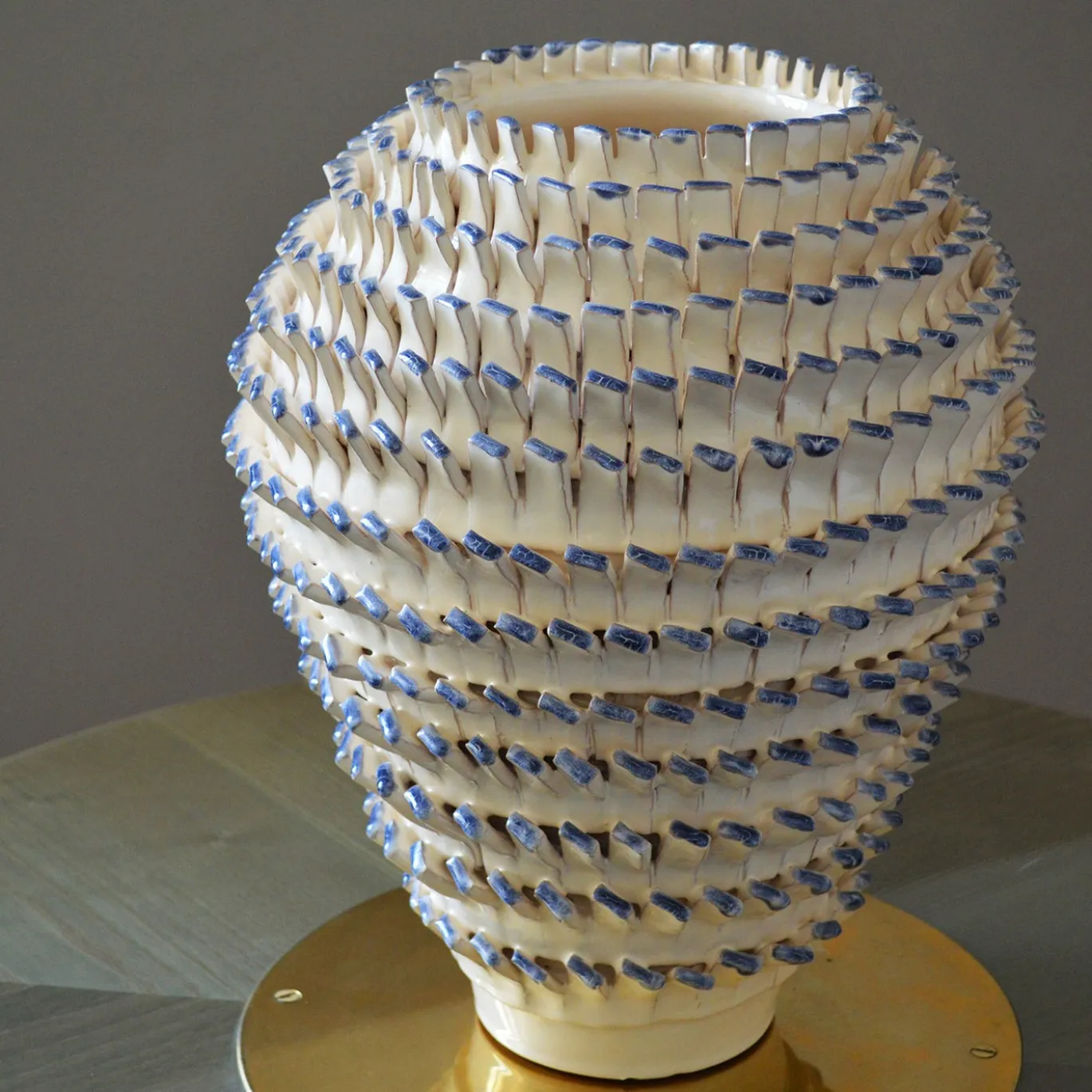 Vaso Decorativo Apulia in ceramica beige