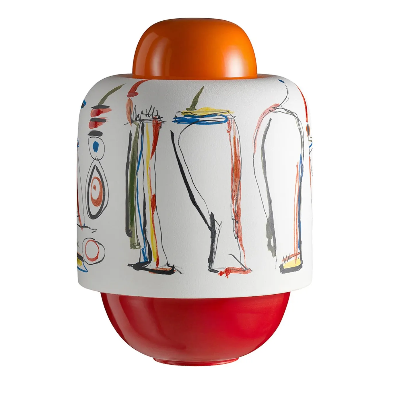 Vaso decorativo Babilonia in argilla multicolore di Luca Baldelli