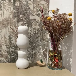 Vaso Decorativo B16 in Ceramica Bianca