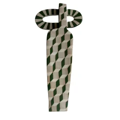 Vaso decorativo Bottle Double-Face verde in terracotta