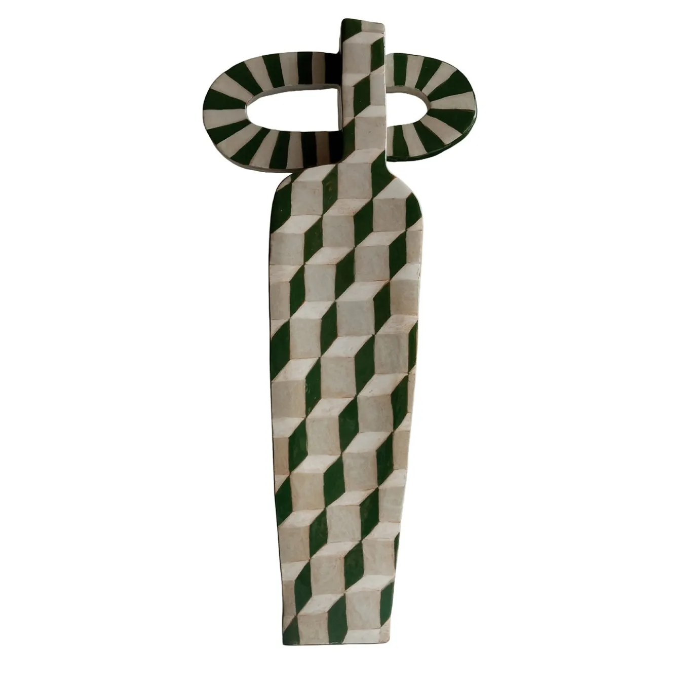 Vaso decorativo Bottle Double-Face verde in terracotta