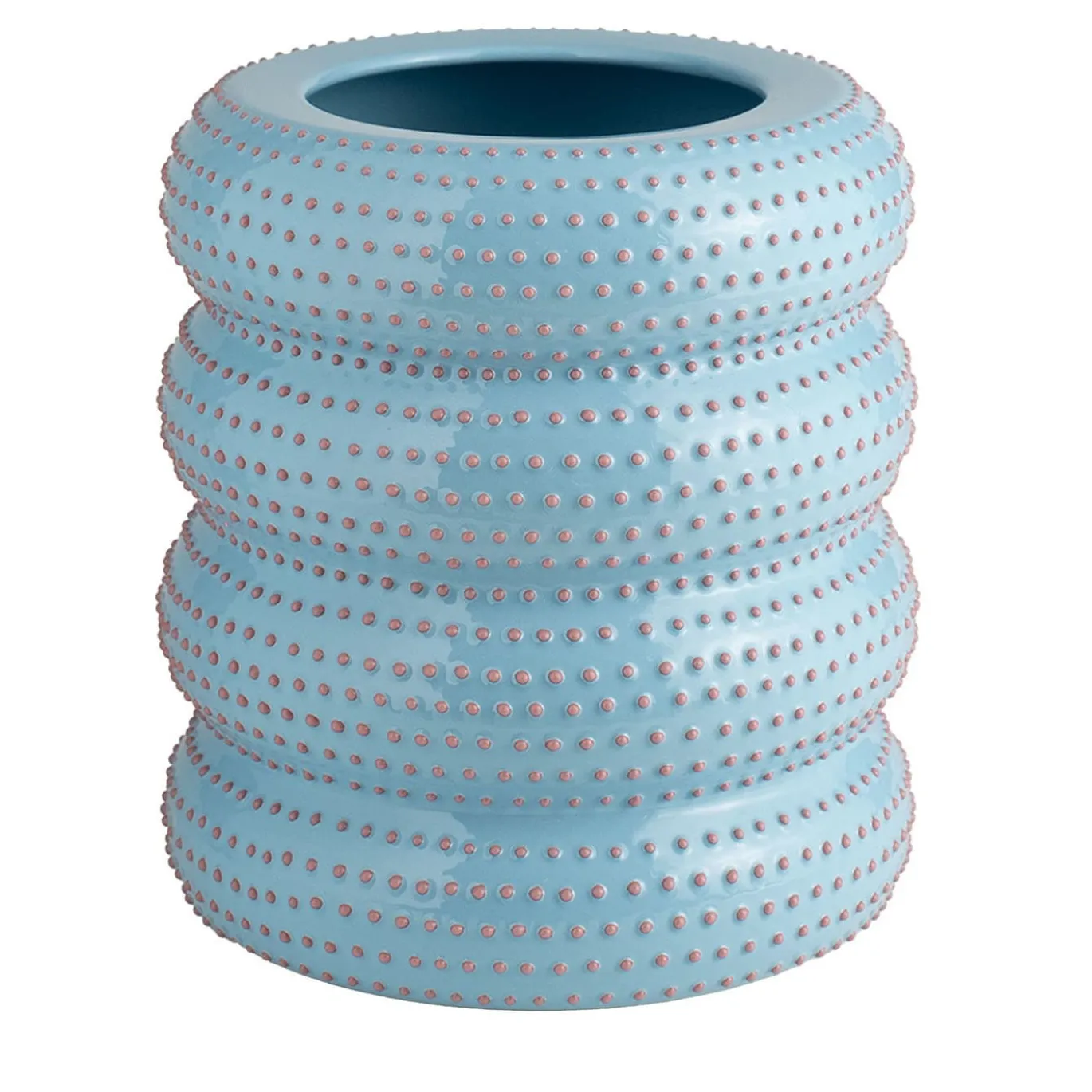 Vaso Decorativo Cacti In Ceramica Azzurra - Elemento Centrale