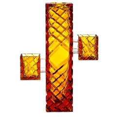 Vaso Decorativo Cactus Piccolo In Cristallo Color Ambra
