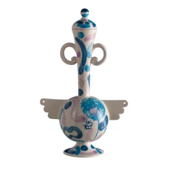 Vaso Decorativo Canto della Luna in Argilla Blu e Lilla di Louis Bottero