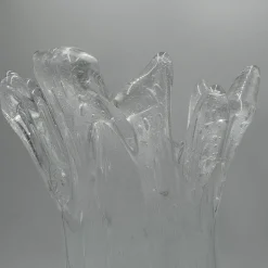 Vaso decorativo Cascata in vetro di Murano trasparente