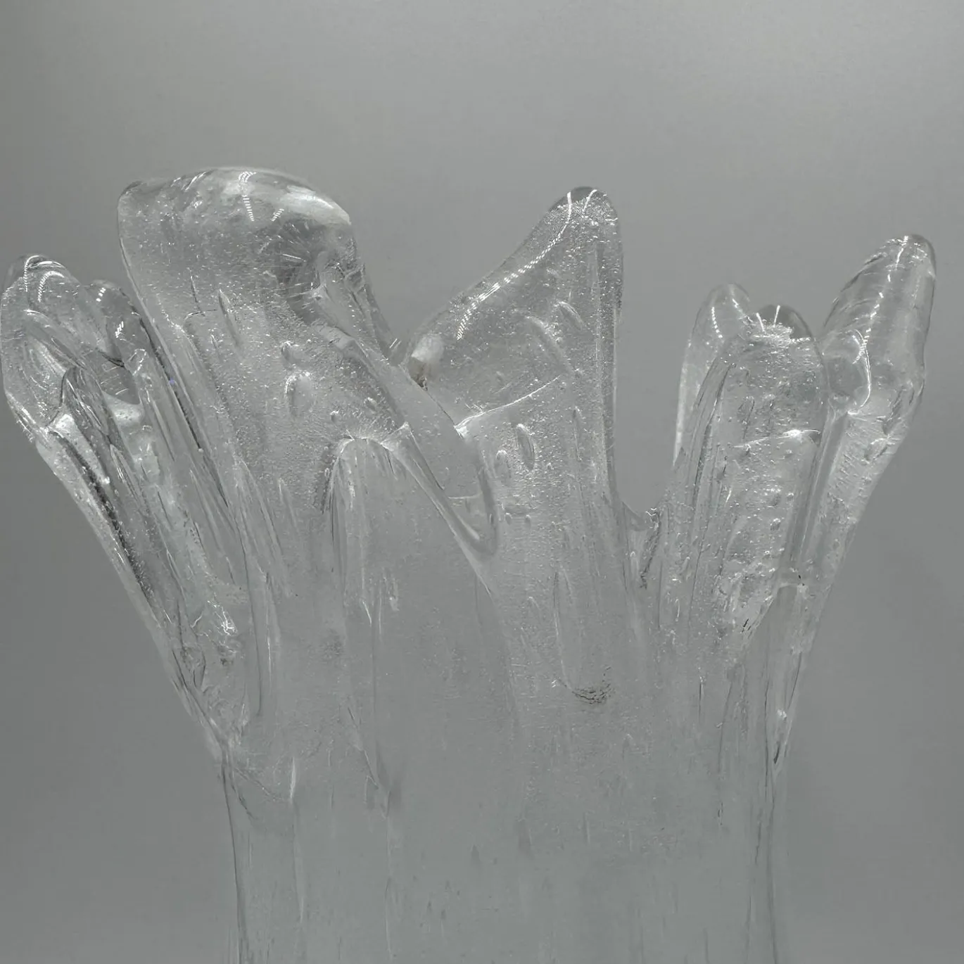 Vaso decorativo Cascata in vetro di Murano trasparente