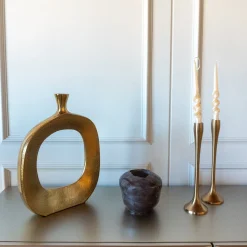 Vaso Decorativo Cenere in Ceramica Grigia