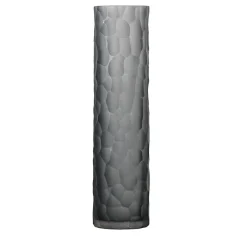 Vaso Decorativo Cilindrico in Vetro Grigio Tube