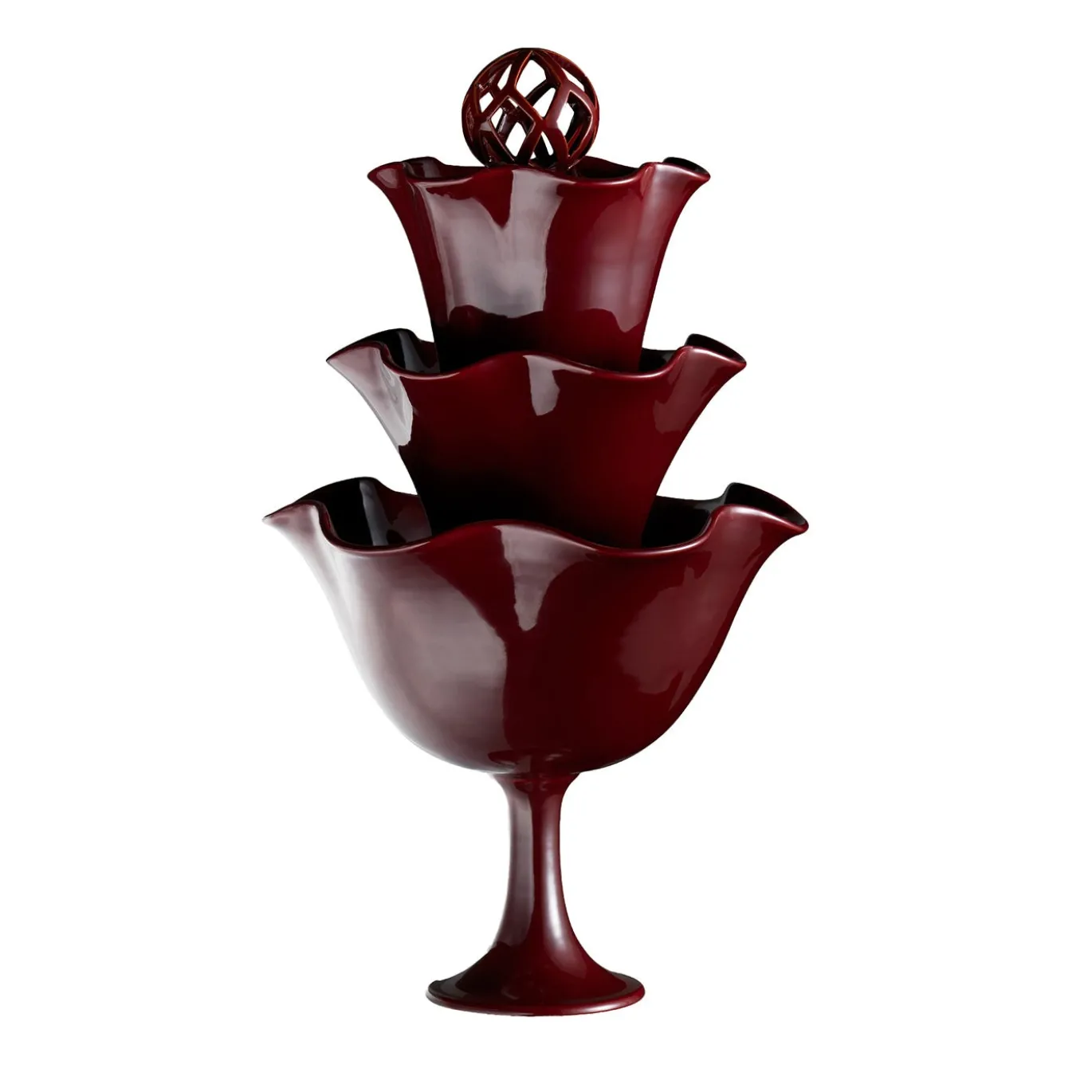 Vaso decorativo Corolla in argilla rossa di Dylan Tripp
