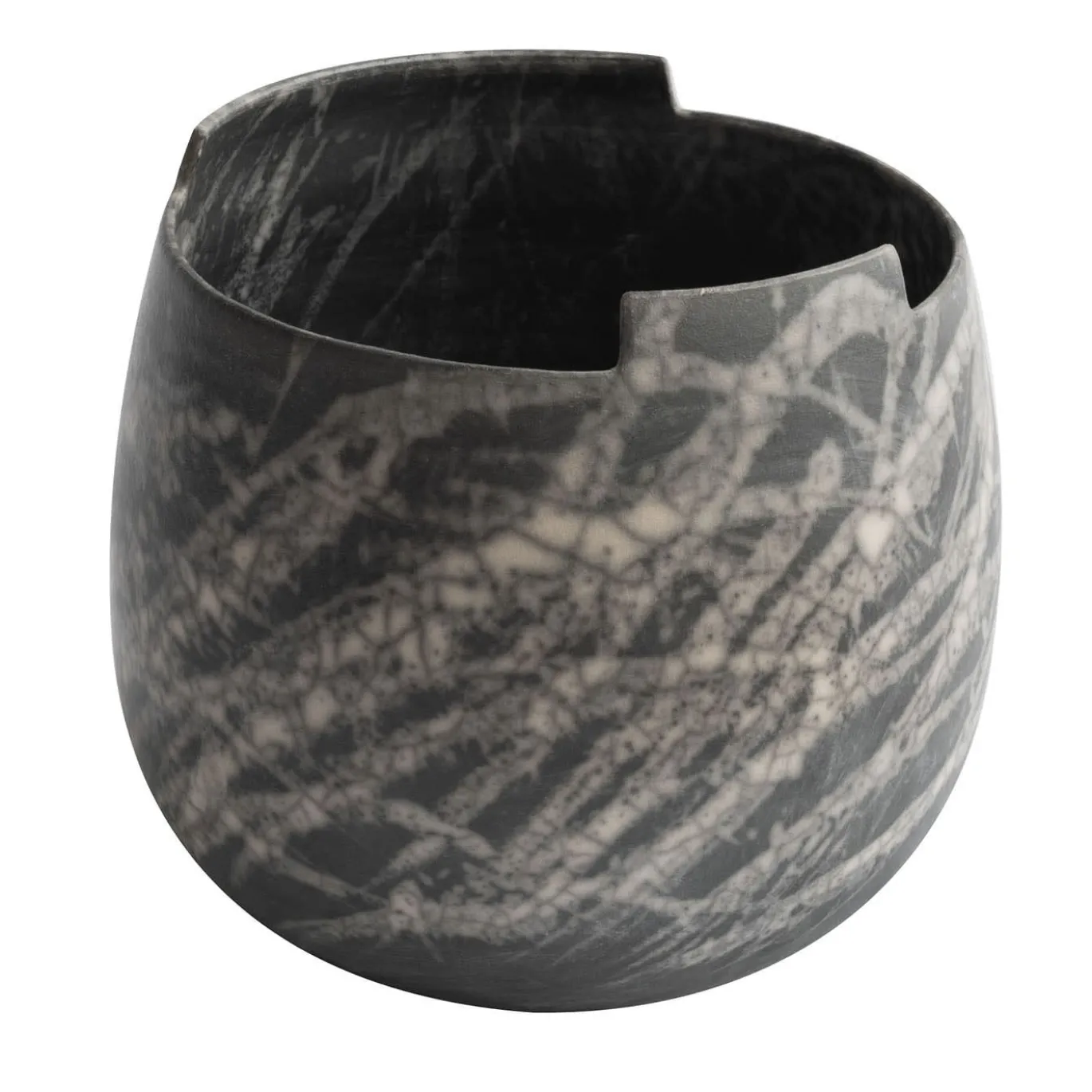 Vaso Decorativo Cut Piccolo Naked Scuro in Ceramica