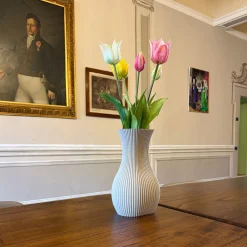 Vaso Decorativo Dana Bianco con Cilindro di Vetro