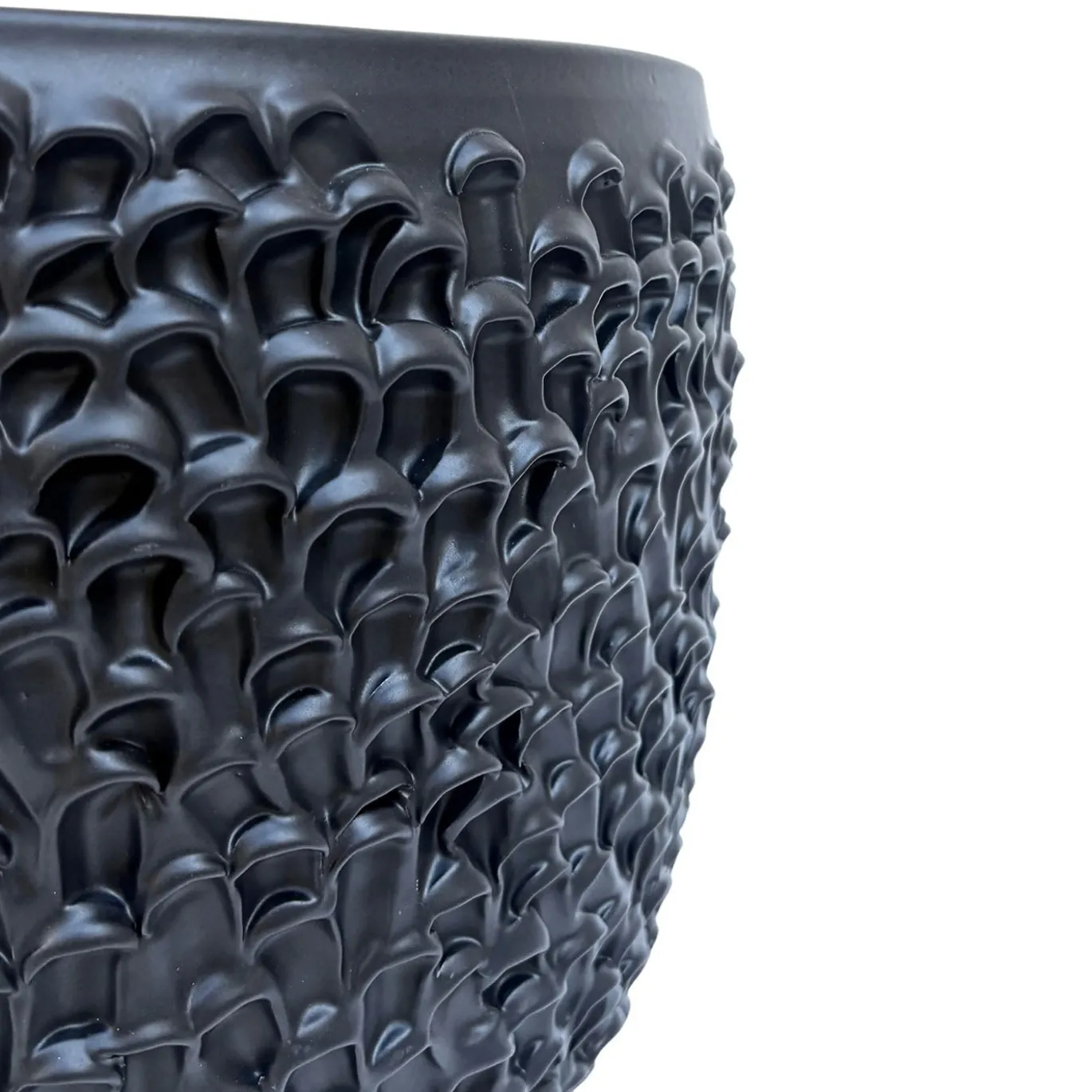Vaso decorativo della serie Onda in finitura Onice Cenere Opaca