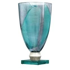 Vaso Decorativo Egeria Grande in Cristallo Ottanio e Grigio Linea Roma