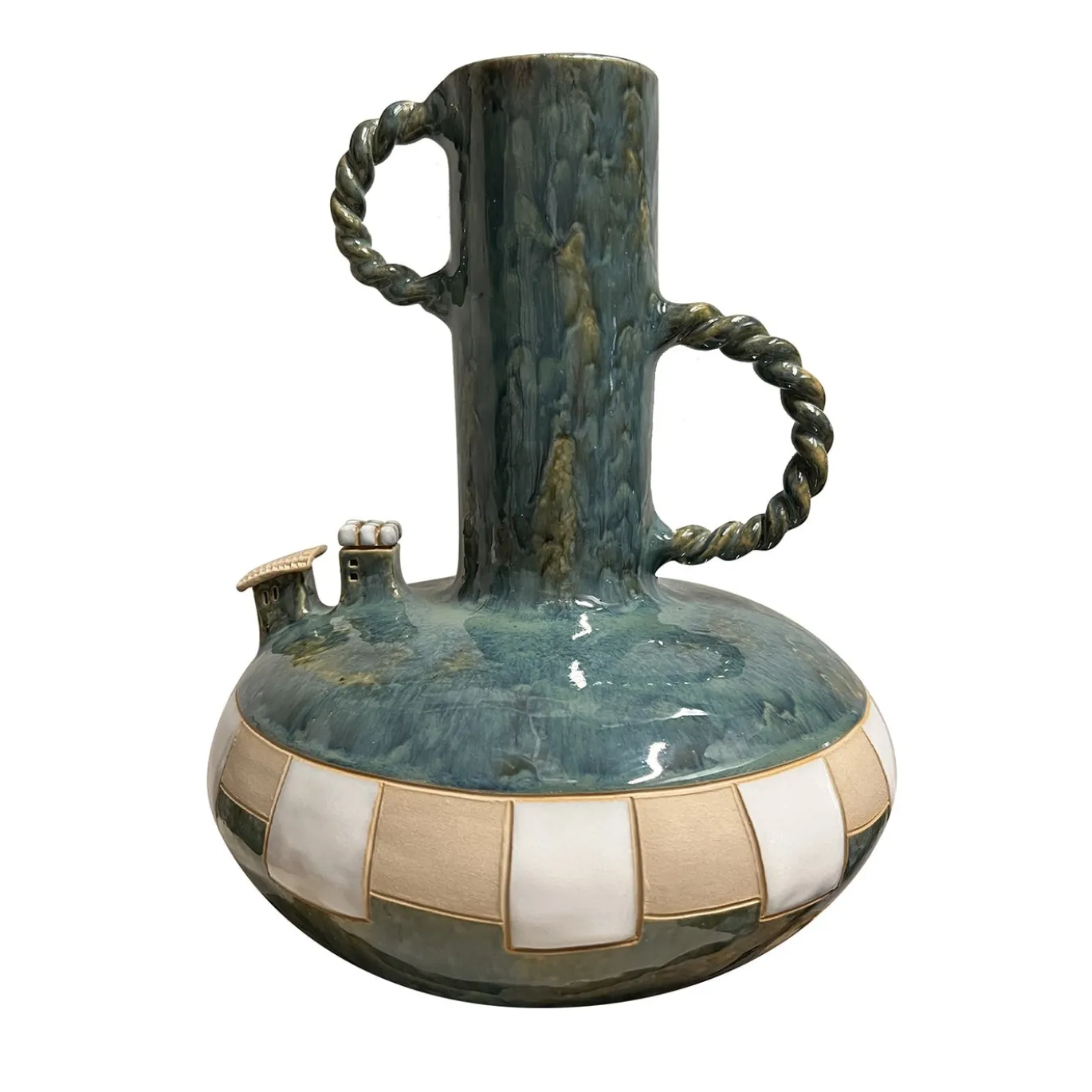 Vaso Decorativo Eko Abitato Intrecciato in ceramica