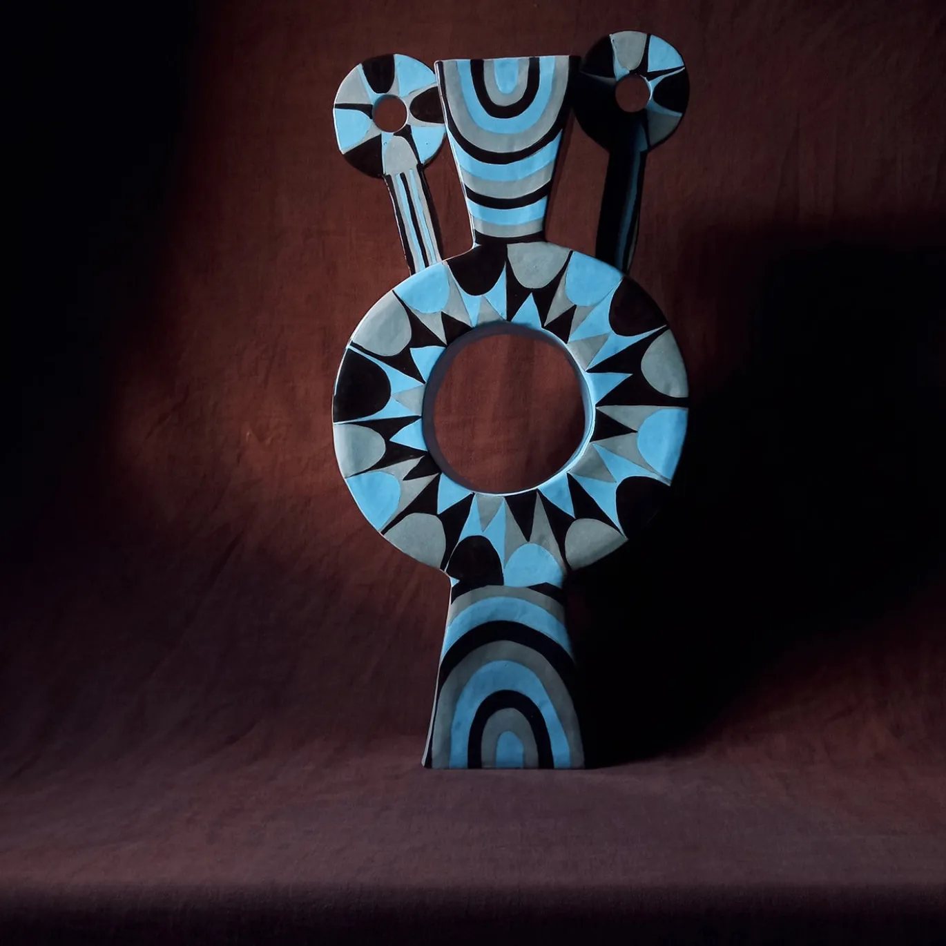 Vaso Decorativo Fortunato in Terracotta Azzurro Chiaro