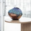Vaso Decorativo Gem Turchese e Bronzo