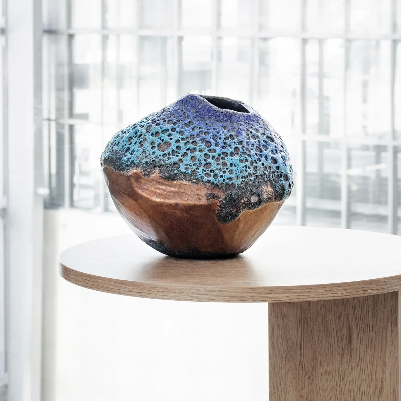 Vaso Decorativo Gem Turchese e Bronzo