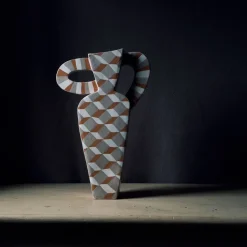 Vaso Decorativo Geometrico Arcadia in Terracotta