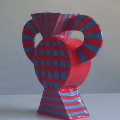 Vaso Decorativo Geometrico Etrusco Terra Rossa #1