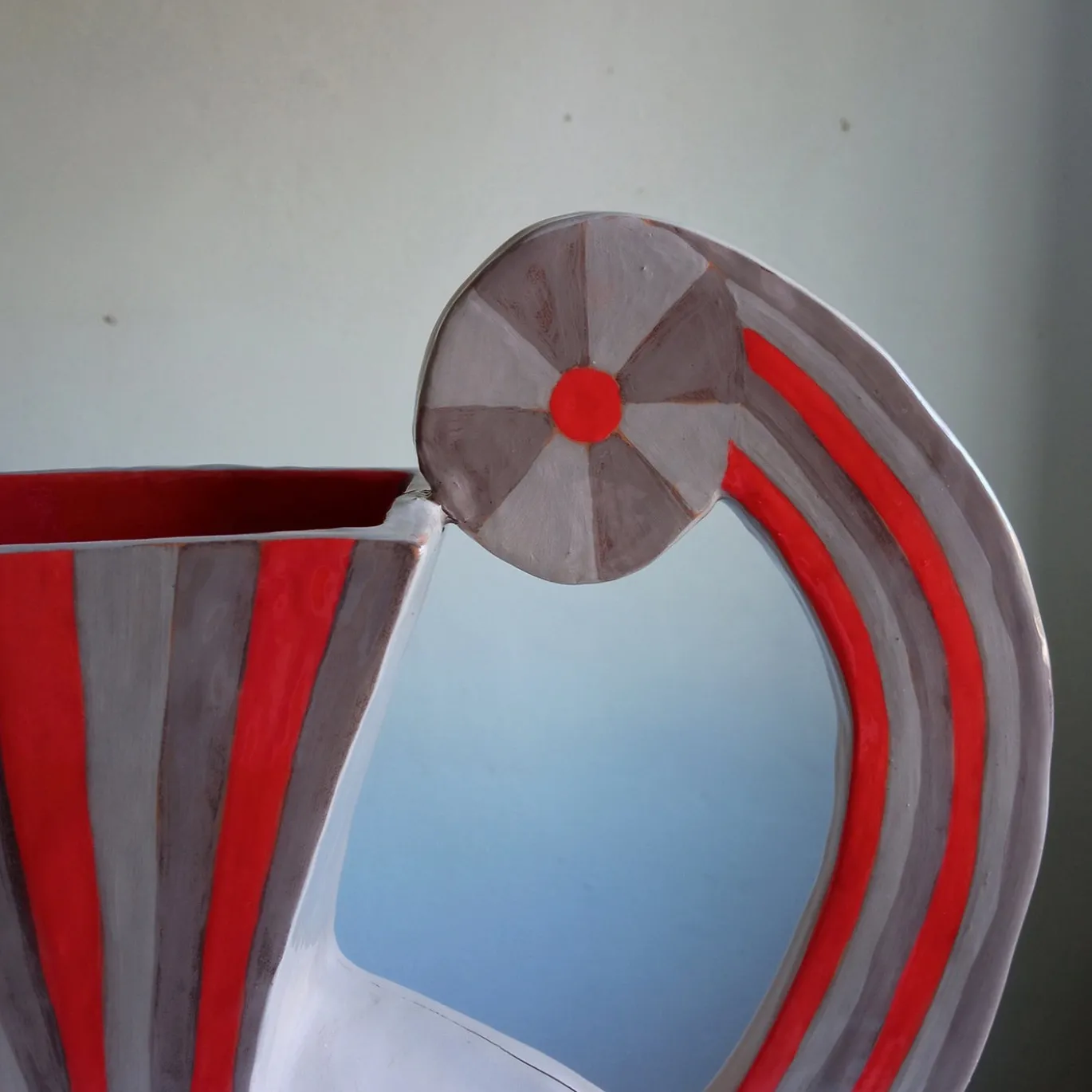 Vaso Decorativo Geometrico Etrusco Terra Rossa #2