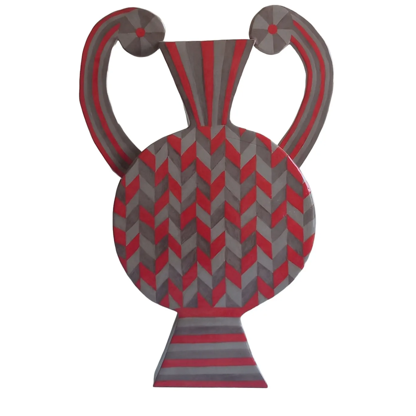 Vaso Decorativo Geometrico Etrusco Terra Rossa #2